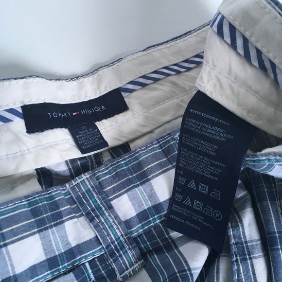Tommy Hilfiger Men’s Madrid Shorts Plaid Blue Size 32 - Picture 4 of 5